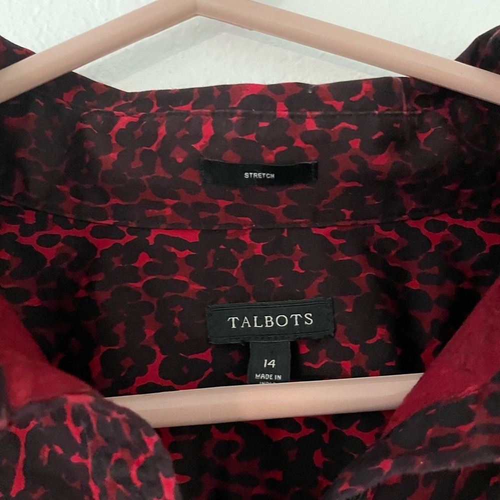 Talbots Leopard Print Stretch Button Down Shirt - image 3